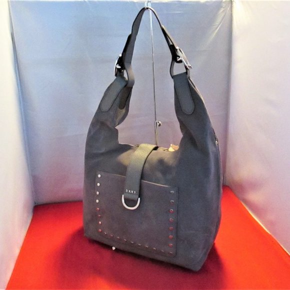DKNY Wayne Large Suede Hobo Bag  - #3228 - Picture 3 of 13